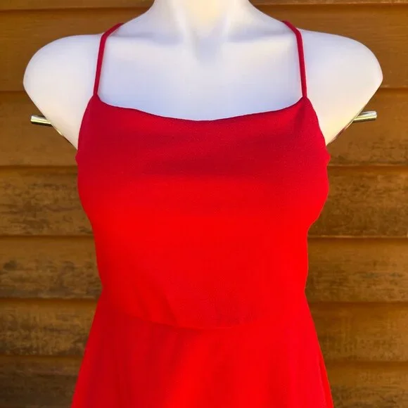 Wild Fable Apple Red Sleeveless Mini Dress With Crisscross Back Straps Size Smal - Picture 7 of 8